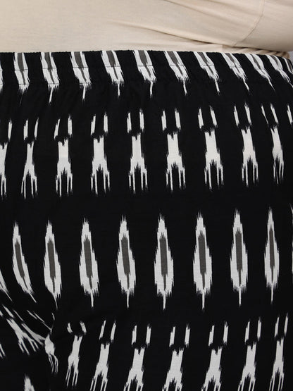 Women Plus Size Black Printed Straight Kurta With Plazo & Dupatta | LASVINI - Redefining Indian Fashion with Elegance