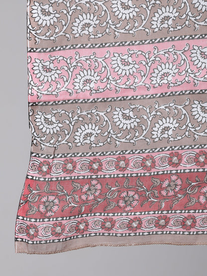 Women Plus Size Brown Printed Kurta And Palazzo With Dupatta | LASVINI - Redefining Indian Fashion with Elegance