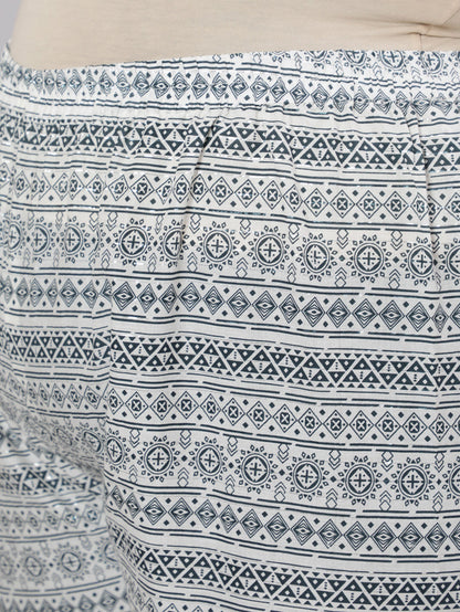 Women Plus Size Grey Printed Kurta And Palazzo With Dupatta | LASVINI - Redefining Indian Fashion with Elegance