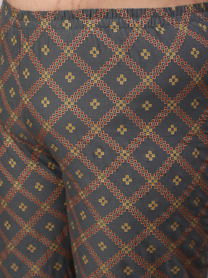 Women Plus Size Grey Printed Kurta And Palazzo With Dupatta | LASVINI - Redefining Indian Fashion with Elegance