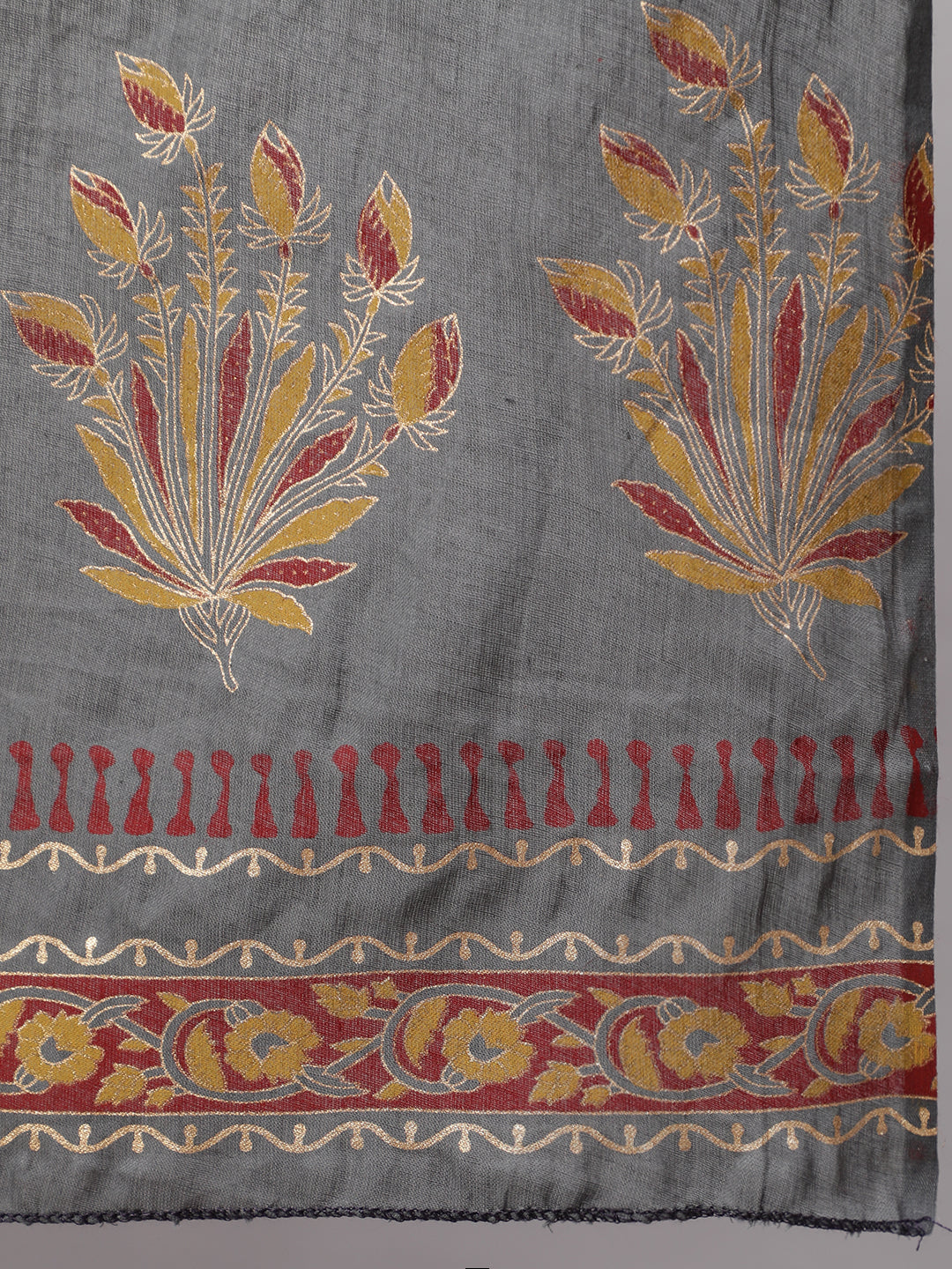 Women Plus Size Grey Printed Kurta And Palazzo With Dupatta | LASVINI - Redefining Indian Fashion with Elegance