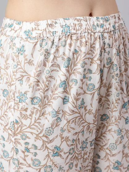 Women Off- White Embroidered Straight Kurta With Traouser And Dupatta | LASVINI - Redefining Indian Fashion with Elegance