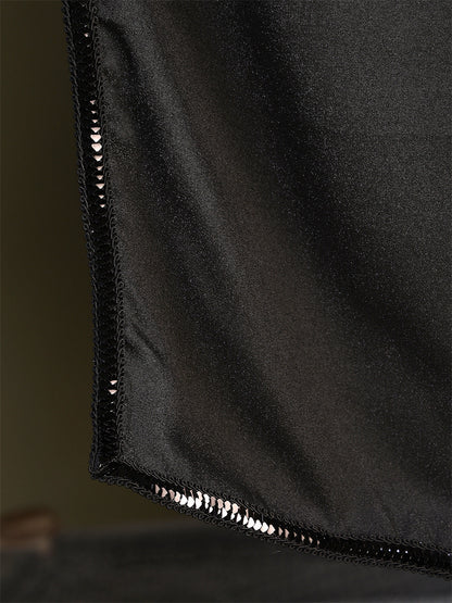 Black Saree embellished with lace & Unstitched blouse | LASVINI - Redefining Indian Fashion with Elegance