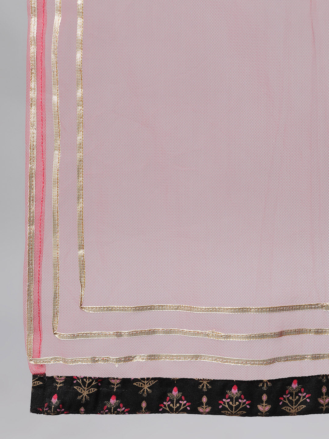 Women Black Three-Quarter Sleeves Straight Kurta Skirt With Dupatta | LASVINI - Redefining Indian Fashion with Elegance